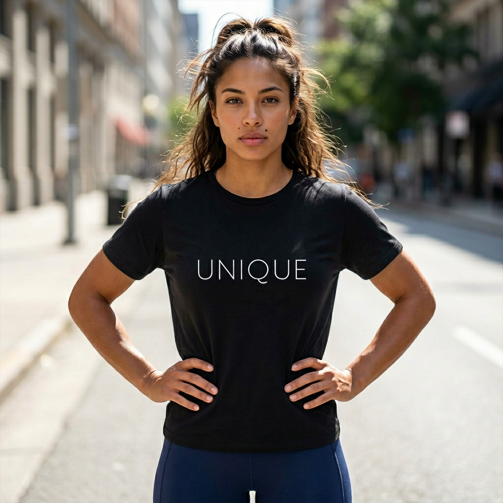 UNIQUE Boxy Crop Graphic T-Shirt