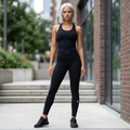 High-Waist Luxe Black Performance Leggings